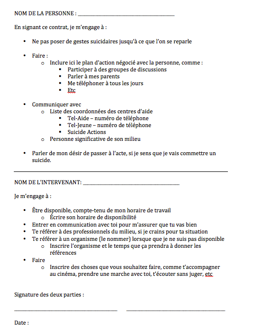 Contrat de non-suicide